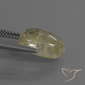 Cuarzo rutilo Amarillo terroso natural de 4.08 ct, Ovalada, Transparente
