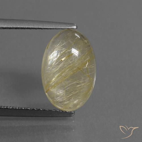 3.59ct Natural Amarillo claro Cuarzo rutilo, Ovalada, Transparente