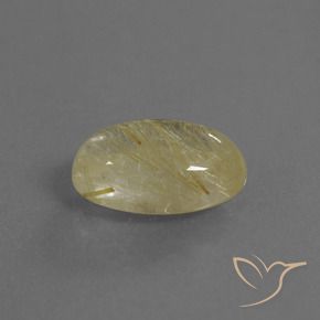 Cuarzo rutilo Amarillo claro natural de 3.59 ct, Ovalada, Transparente
