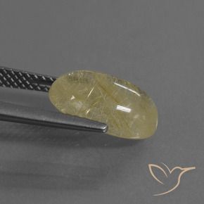 Cuarzo rutilo Amarillo claro natural de 3.59 ct, Ovalada, Transparente