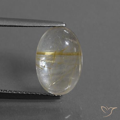 3.12ct Natural Marrón-dorado muy claro Cuarzo rutilo, Ovalada, Transparente