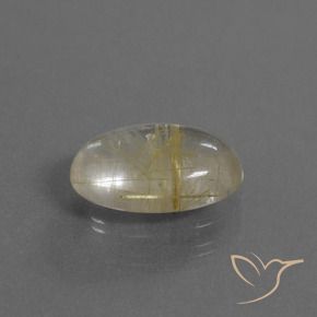 Cuarzo rutilo Marrón-dorado muy claro natural de 3.12 ct, Ovalada, Transparente