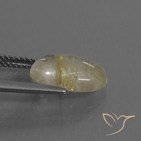 Cuarzo rutilo Marrón-dorado muy claro natural de 3.12 ct, Ovalada, Transparente
