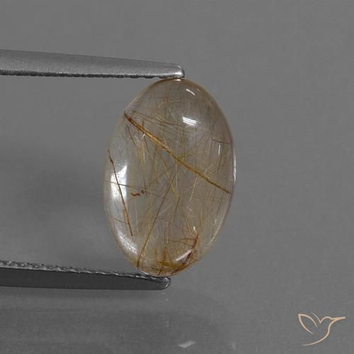 3.06ct Natural Marrón leonado muy claro Cuarzo rutilo, Ovalada, Transparente