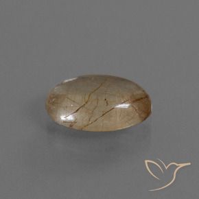 Cuarzo rutilo Marrón leonado muy claro natural de 3.06 ct, Ovalada, Transparente