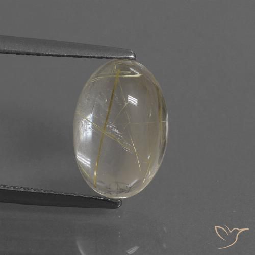 3.27ct Natural Marrón-dorado muy claro Cuarzo rutilo, Ovalada, Transparente