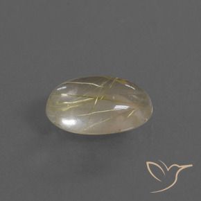 Cuarzo rutilo Marrón-dorado muy claro natural de 3.27 ct, Ovalada, Transparente