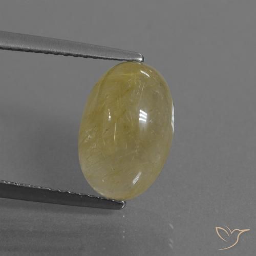 4.30ct Natural Amarillo medio Cuarzo rutilo, Ovalada, Transparente