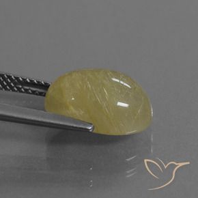 Cuarzo rutilo Amarillo medio natural de 4.30 ct, Ovalada, Transparente