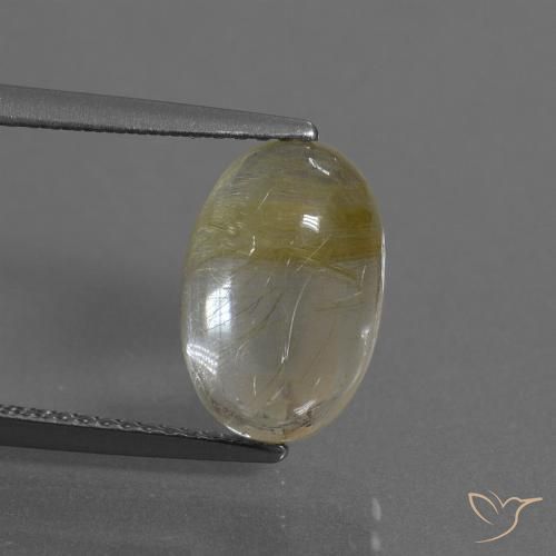 4.09ct Natural Amarillo claro Cuarzo rutilo, Ovalada, Transparente