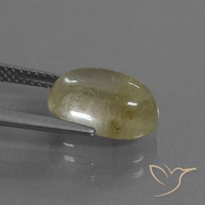 Cuarzo rutilo Amarillo claro natural de 4.09 ct, Ovalada, Transparente