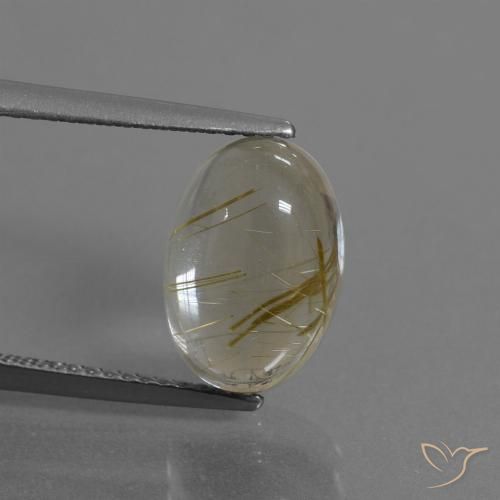4.38ct Natural Marrón-dorado muy claro Cuarzo rutilo, Ovalada, Transparente