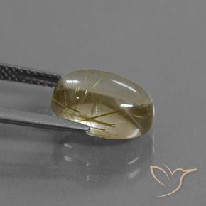 Cuarzo rutilo Marrón-dorado muy claro natural de 4.38 ct, Ovalada, Transparente