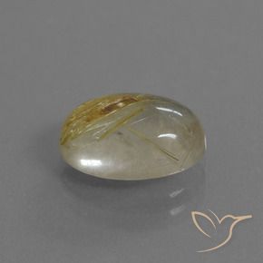Cuarzo rutilo Marrón-dorado muy claro natural de 3.87 ct, Ovalada, Transparente