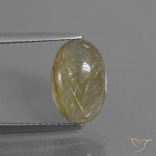 3.89ct Natural Amarillo toscana Cuarzo rutilo, Ovalada, Transparente