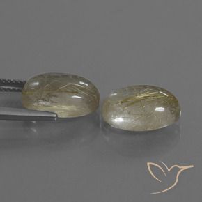 Gemas de Cuarzo rutilo Amarillo toscana natural de 10.24 ct, Ovalada, Transparente