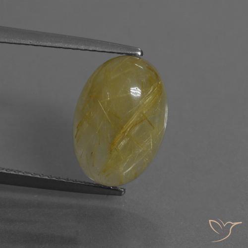5.27ct Natural Amarillo medio Cuarzo rutilo, Ovalada, Translúcido
