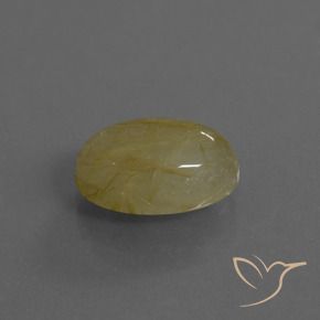 Cuarzo rutilo Amarillo medio natural de 5.27 ct, Ovalada, Translúcido