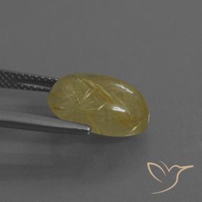 Cuarzo rutilo Amarillo medio natural de 5.27 ct, Ovalada, Translúcido