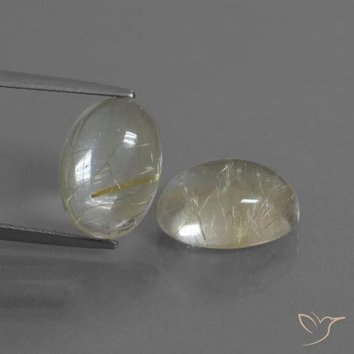 11.00ctw Natural Amarillo claro Cuarzo rutilo, Ovalada, Transparente