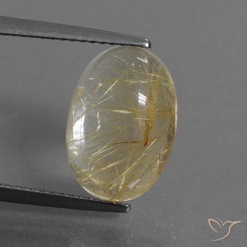 5.19ct Natural Marrón-dorado muy claro Cuarzo rutilo, Ovalada, Transparente
