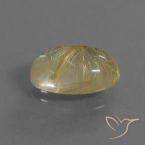 Cuarzo rutilo Marrón-dorado muy claro natural de 5.19 ct, Ovalada, Transparente