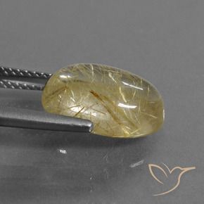 Cuarzo rutilo Marrón-dorado muy claro natural de 5.19 ct, Ovalada, Transparente