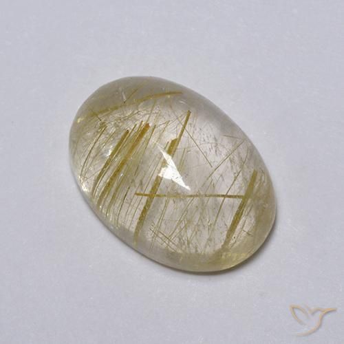 5.25ct Natural Marrón-dorado muy claro Cuarzo rutilo, Ovalada, Transparente