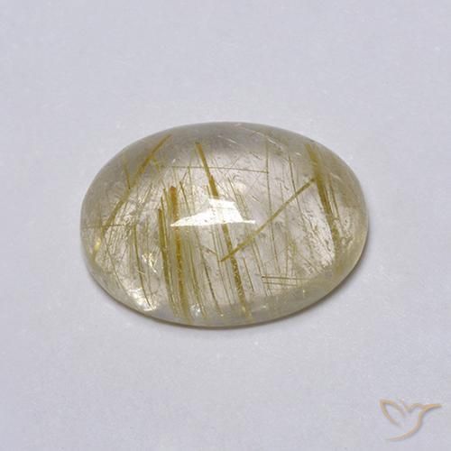 Cuarzo rutilo Marrón-dorado muy claro natural de 5.25 ct, Ovalada, Transparente