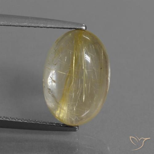4.99ct Natural Marrón-dorado muy claro Cuarzo rutilo, Ovalada, Transparente