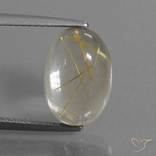5.34ct Natural Amarillo claro Cuarzo rutilo, Ovalada, Transparente