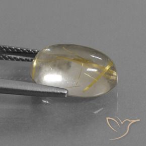 Cuarzo rutilo Amarillo claro natural de 5.34 ct, Ovalada, Transparente