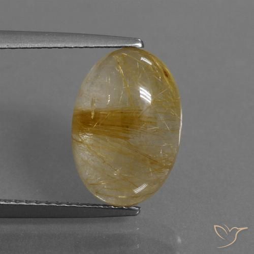 4.68ct Natural Marrón-dorado muy claro Cuarzo rutilo, Ovalada, Transparente
