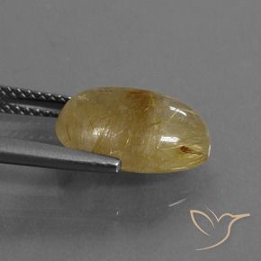 Cuarzo rutilo Marrón-dorado muy claro natural de 4.68 ct, Ovalada, Transparente