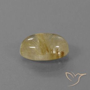 Cuarzo rutilo Marrón-dorado muy claro natural de 4.57 ct, Ovalada, Transparente
