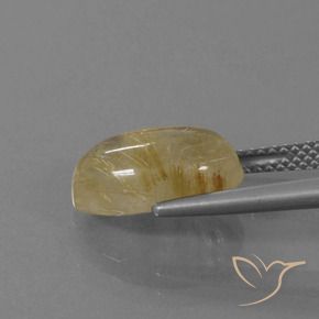 Cuarzo rutilo Marrón-dorado muy claro natural de 4.57 ct, Ovalada, Transparente