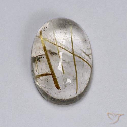 6.44ct Natural Marrón claro Cuarzo rutilo, Ovalada, Transparente