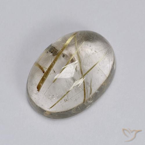 Cuarzo rutilo Marrón claro natural de 6.44 ct, Ovalada, Transparente