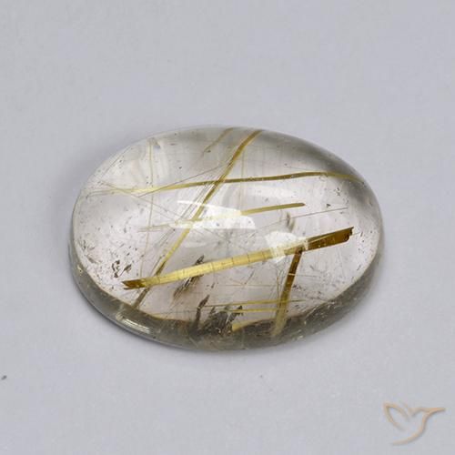 Cuarzo rutilo Marrón claro natural de 6.44 ct, Ovalada, Transparente