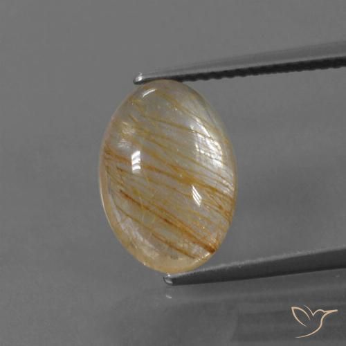 4.60ct Natural Marrón muy claro Cuarzo rutilo, Ovalada, Transparente