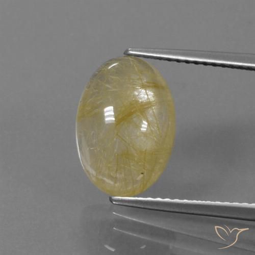 5.06ct Natural Amarillo toscana Cuarzo rutilo, Ovalada, Transparente