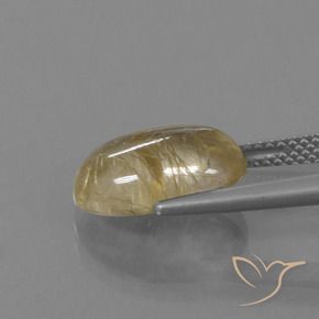 Cuarzo rutilo Marrón-dorado muy claro natural de 4.36 ct, Ovalada, Transparente