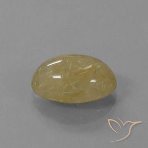Cuarzo rutilo Amarillo dijón natural de 5.66 ct, Ovalada, Transparente