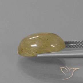 Cuarzo rutilo Amarillo dijón natural de 5.66 ct, Ovalada, Transparente