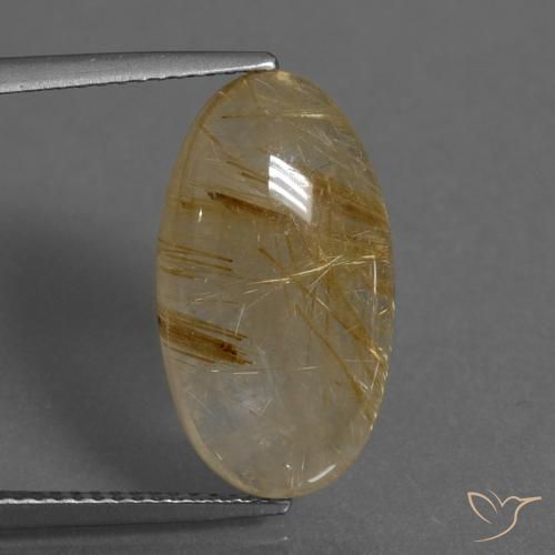 8.23ct Natural Marrón-dorado muy claro Cuarzo rutilo, Ovalada, Translúcido