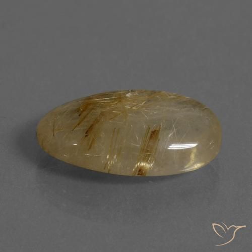 Cuarzo rutilo Marrón-dorado muy claro natural de 8.23 ct, Ovalada, Translúcido