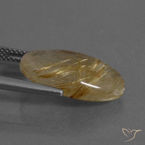 Cuarzo rutilo Marrón-dorado muy claro natural de 8.23 ct, Ovalada, Translúcido