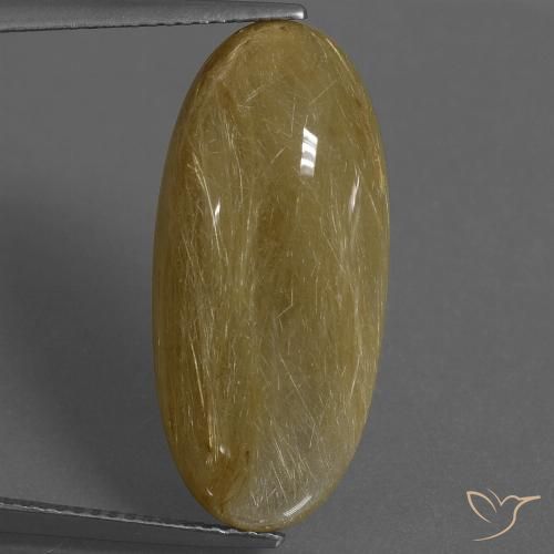 12.34ct Natural Amarillo medio Cuarzo rutilo, Ovalada, Translúcido