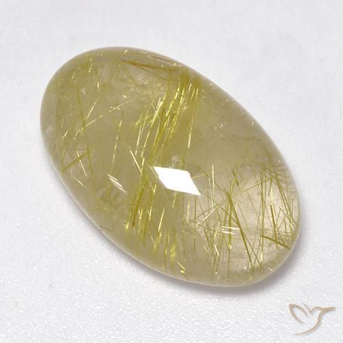 15.27ct Natural Amarillo terroso claro Cuarzo rutilo, Ovalada, Translúcido