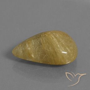Cuarzo rutilo Amarillo medio natural de 14.48 ct, En forma de pera, Translúcido